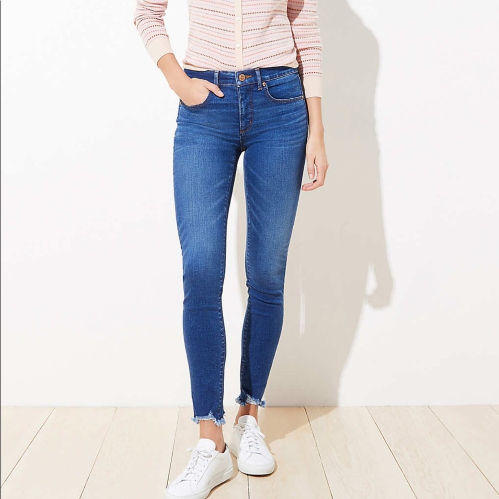 Chewed hem Loft denim size 14
